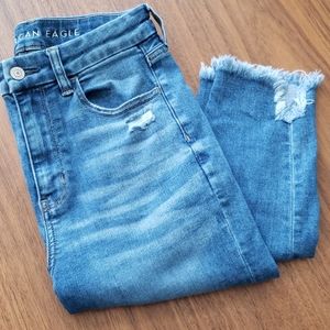 AE curvy super hi-rise jegging crop jeans sz 4